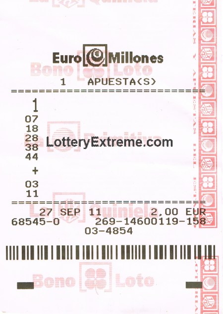 EuroMillions Ticket
